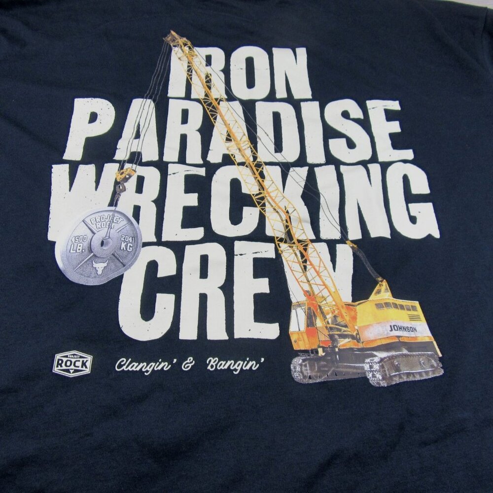Under Armour Project Rock Wrecking Crew T-Shirt Mens Size XL Black Tee NEW - Picture 8 of 13
